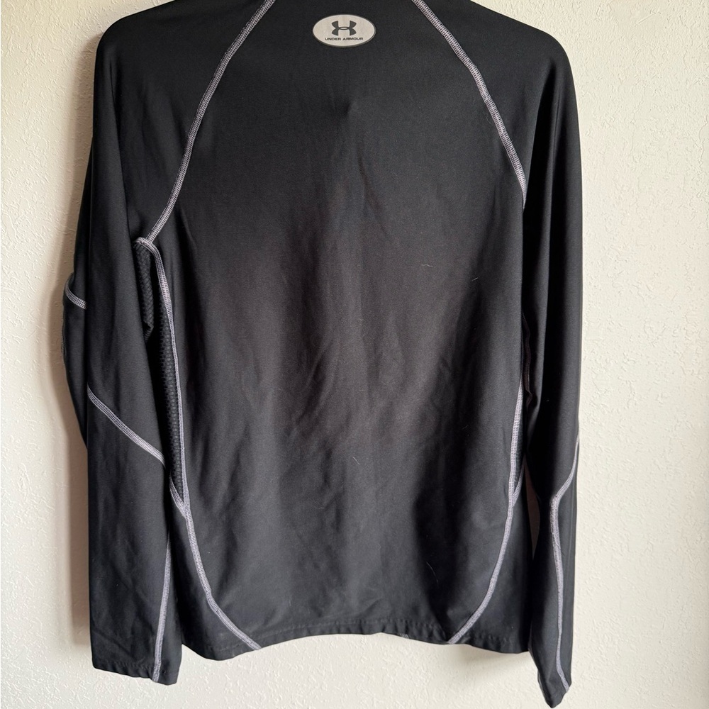 Men’s M Black Under Armour Coldgear Quarter Zip Athletic/Active Wear Pullover - Picture 8 of 8